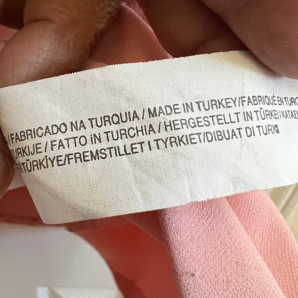 Zara Blush Pink Lace Panel Fit & Flare Mini Dress Ruffle Neck Coquette Feminine - Picture 7 of 8